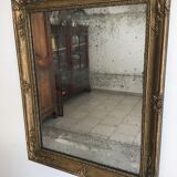 Antique stucco and wood mirror 50x62cm