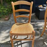 Set of 6 straw chairs