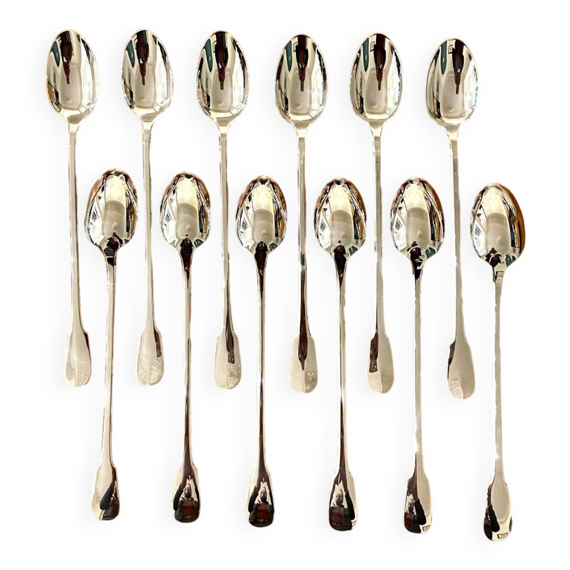 Christofle cluny 12 spoons 19.5 cm cocktail mazagran jam soda new condition