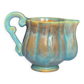 Charming turquoise and amber fluted ceramic – Atelier Le Brusc (Var)