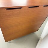 Buffet Hi-Fi danois en teck avec portes à tambour de Dyrlund, années 1970