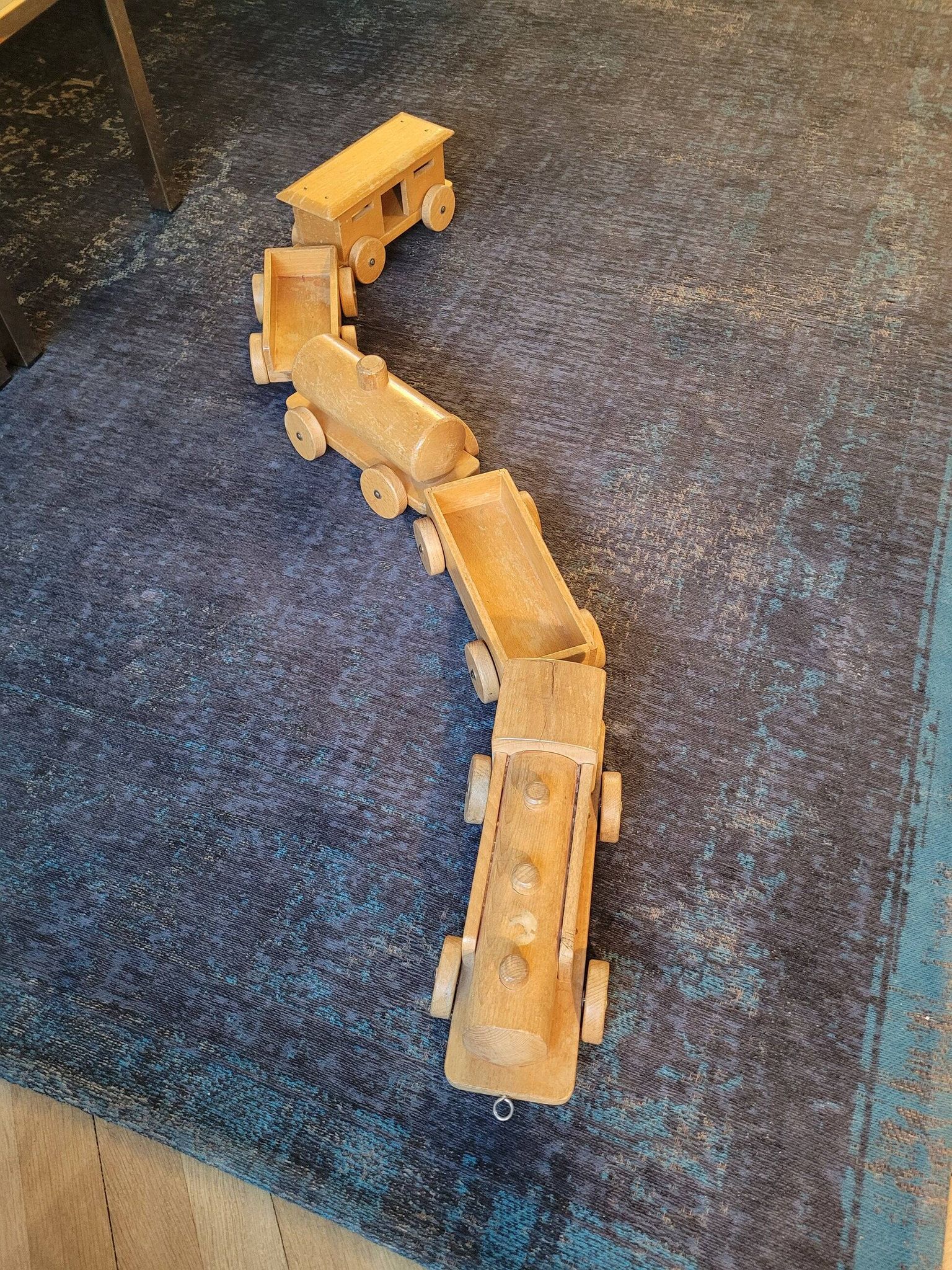 Train en bois ancien - jouet en hêtre