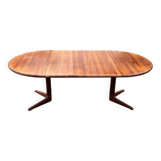 Vintage Teak Glostrup Dining Table Extendable Oval 1970s
