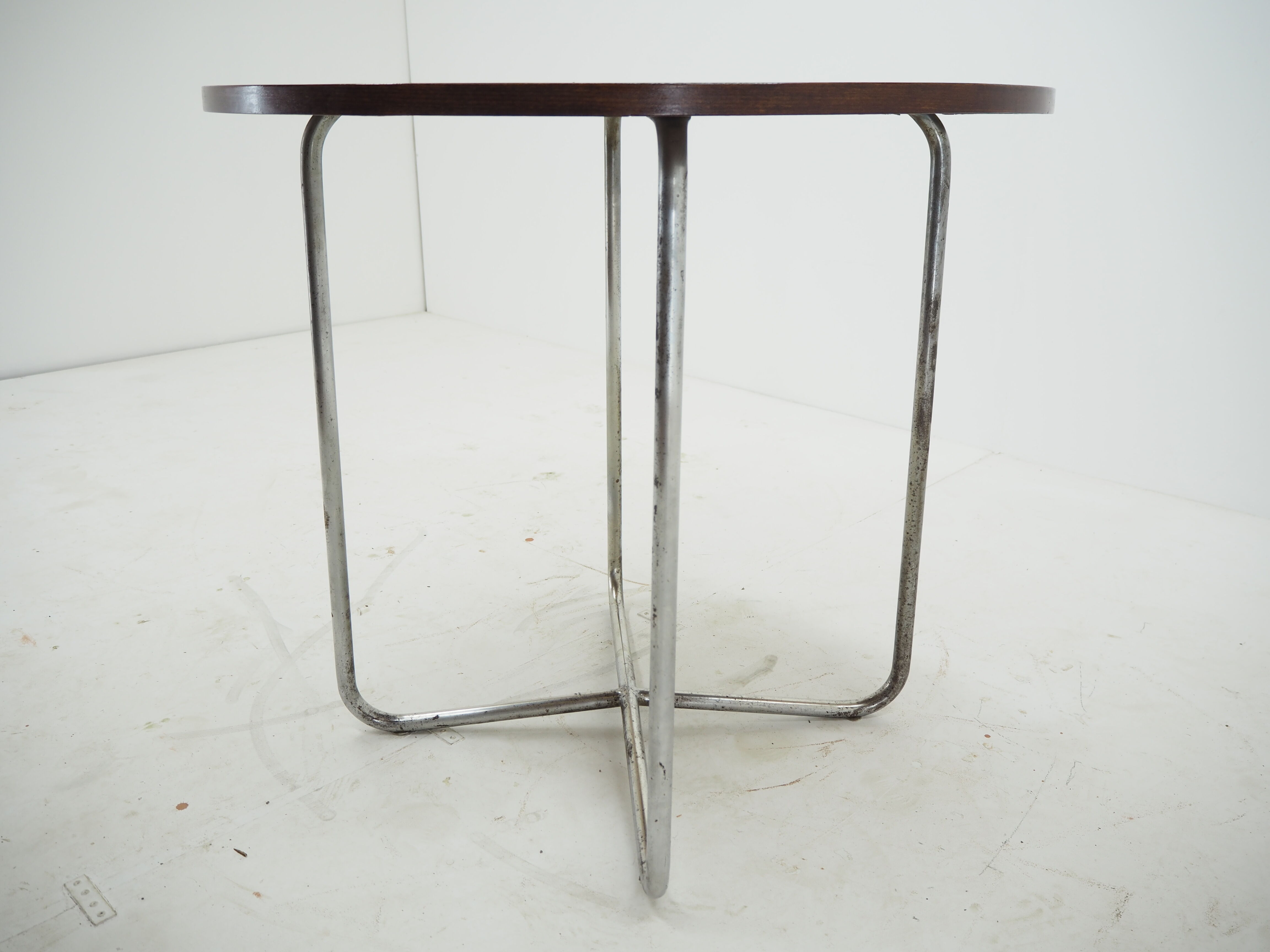1940s Bauhaus Chrome Dining Table by Robert Slezak