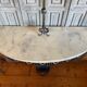 Half-moon console side table faux marble