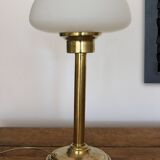 Vintage opaline brass table lamp