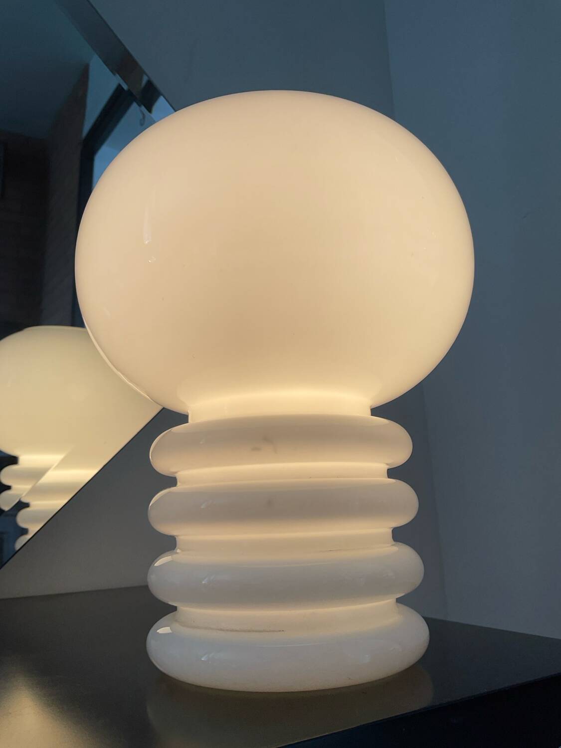 Opaline Limburg lamp from the 70s