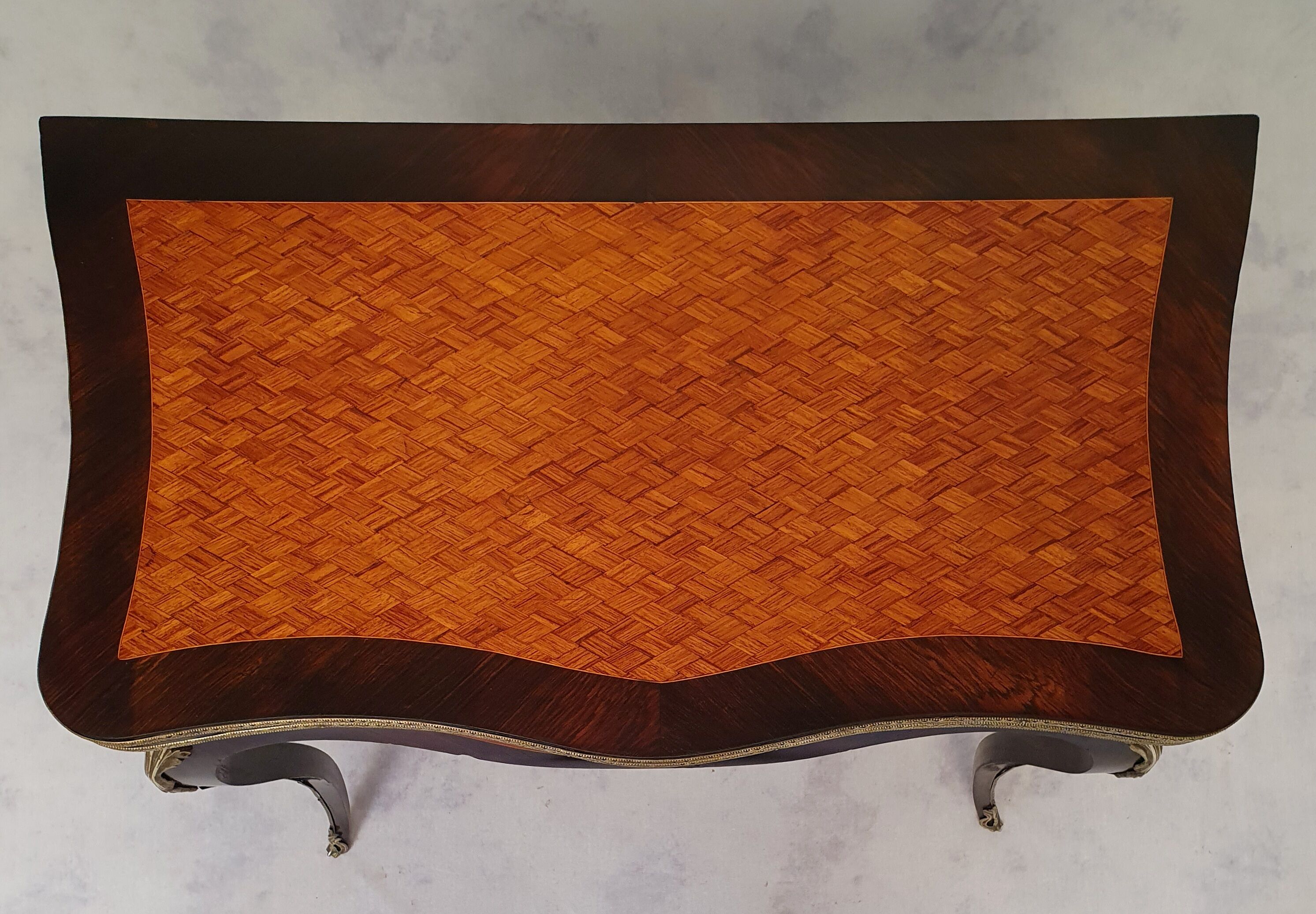 Louis XV Napoleon III Games Table - Marquetry - Bois De Rose - Palissandre - 19th