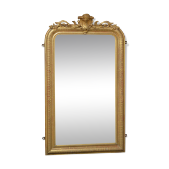 Miroir Louis Philippe en bois doré du XIXe siècle - 130x76cm