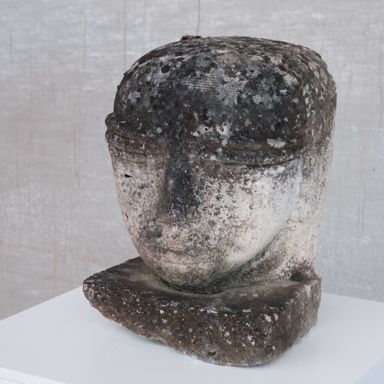 Unusual carved stone french head sculpture