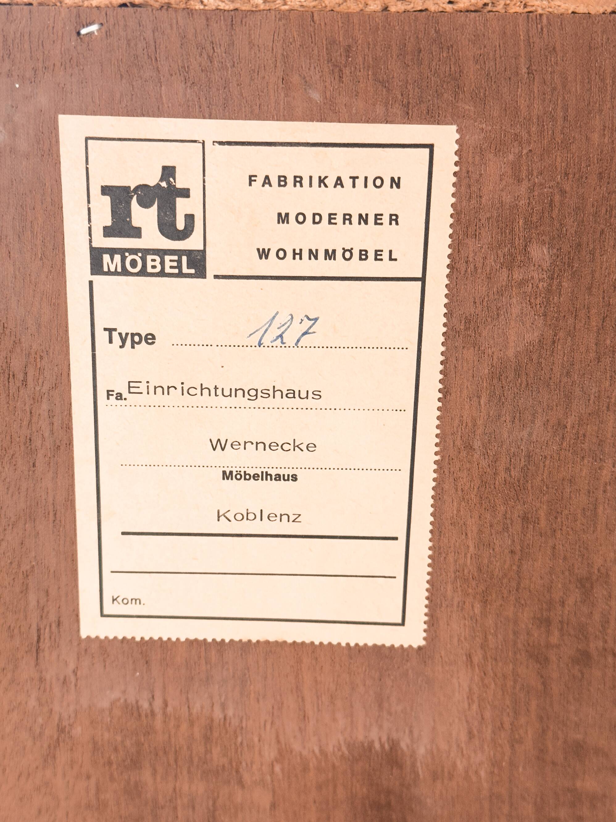 Vintage Sideboard in Teak from Heinrich Riestenpatt, 1960s