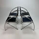 Set of 4 Postmodern Black and Blue and chrome tubular chairs, 1980s
