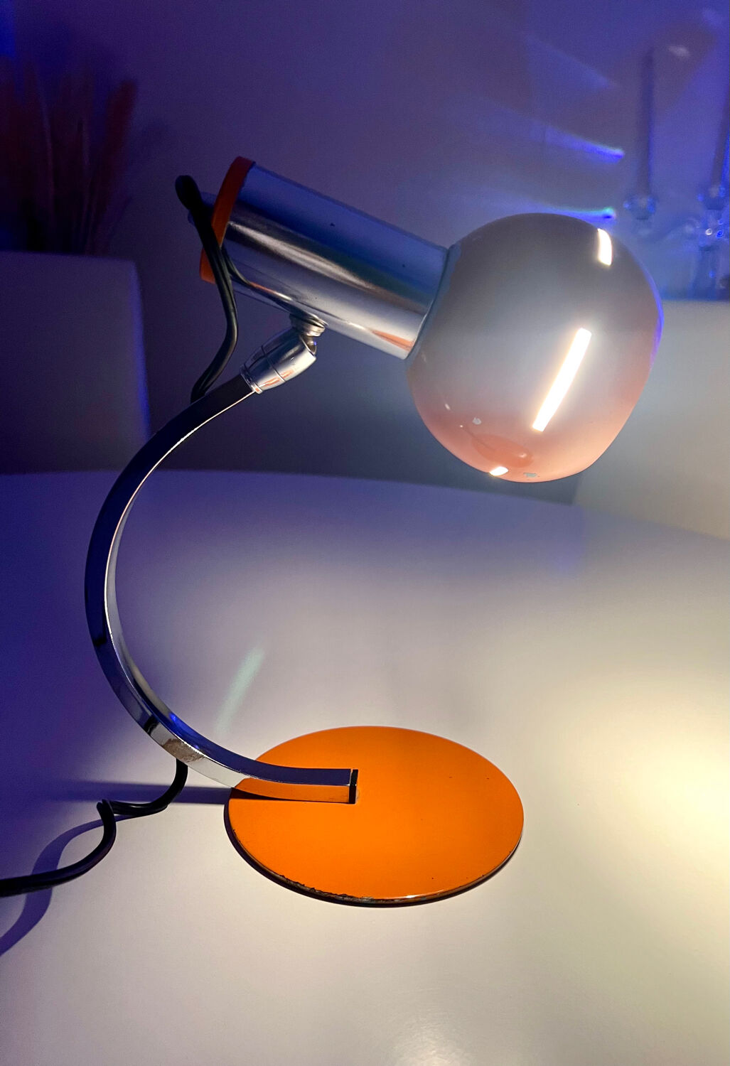 Targetti lamp vintage 1960s space age orange chrome