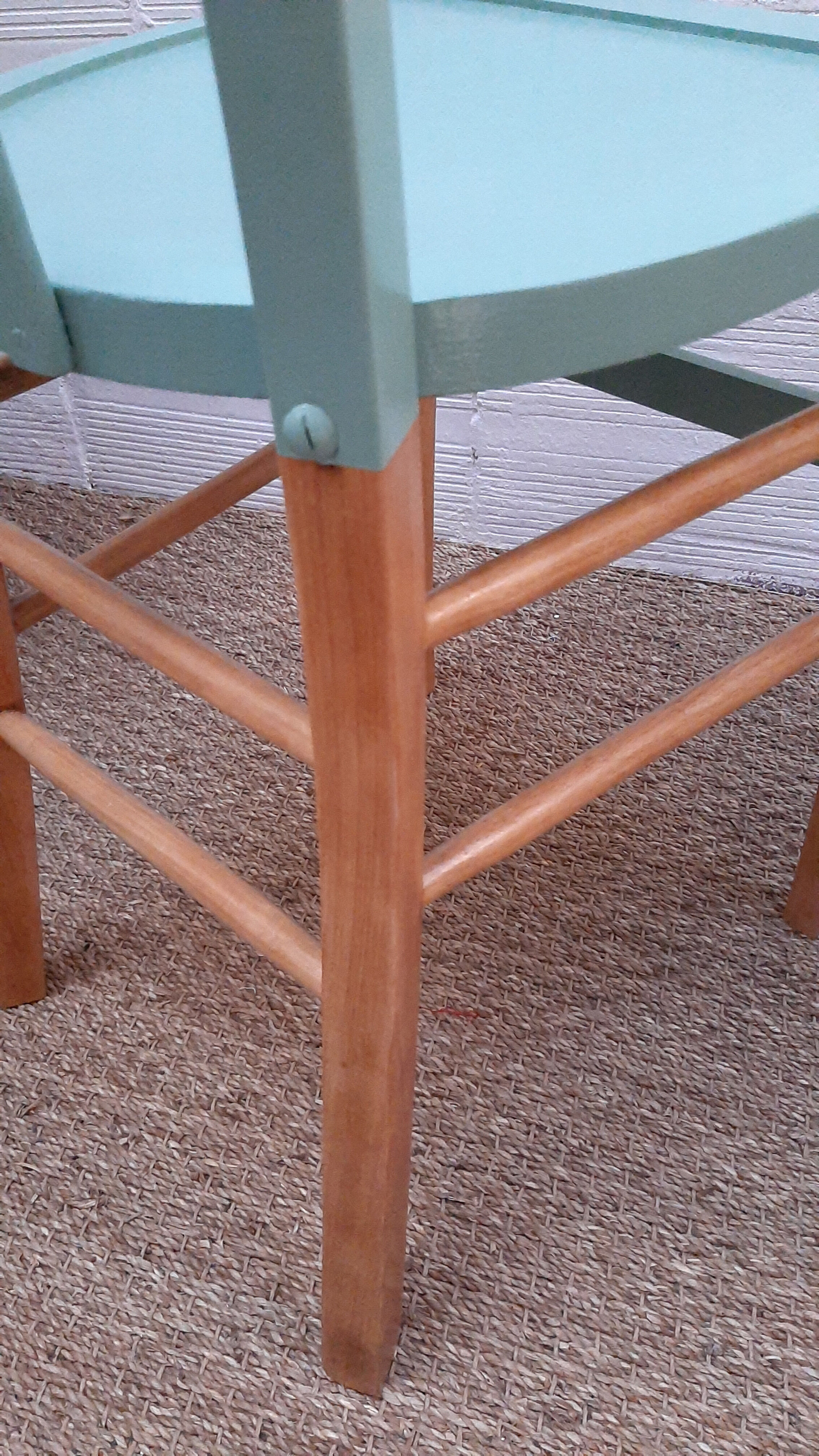 Chaise bistrot vintage années 50 vert mint