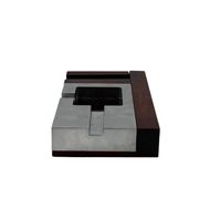 Mid-century modern mahogany ashtray, Alfred Dunhill Italy 1970s