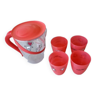 Set de 4 gobelets et carafe Keith Haring