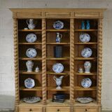 19th century bleached walnut bookcase