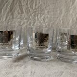 6 crystal whiskey glasses from Sèvres Prévost, Captain, Marshal, Boutelier, Fauconnier and Veneur
