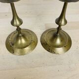 Pair of vintage gilded brass candlesticks