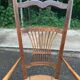 19th-century solid wood straw chair