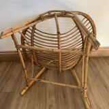 Fauteuil coquille en rotin