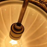 Lámpara de techo "Art Nouveau" de latón y cristal.  España, 1930s.