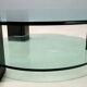 Vintage coffee table in lacquered metal and glass, Italy, 1970s-1980s.