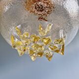 Space Age pendant light in yellow clear glass (13 available), 1960s-70s
