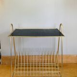 1960s turntable and vinyl shelf or occasional shelf