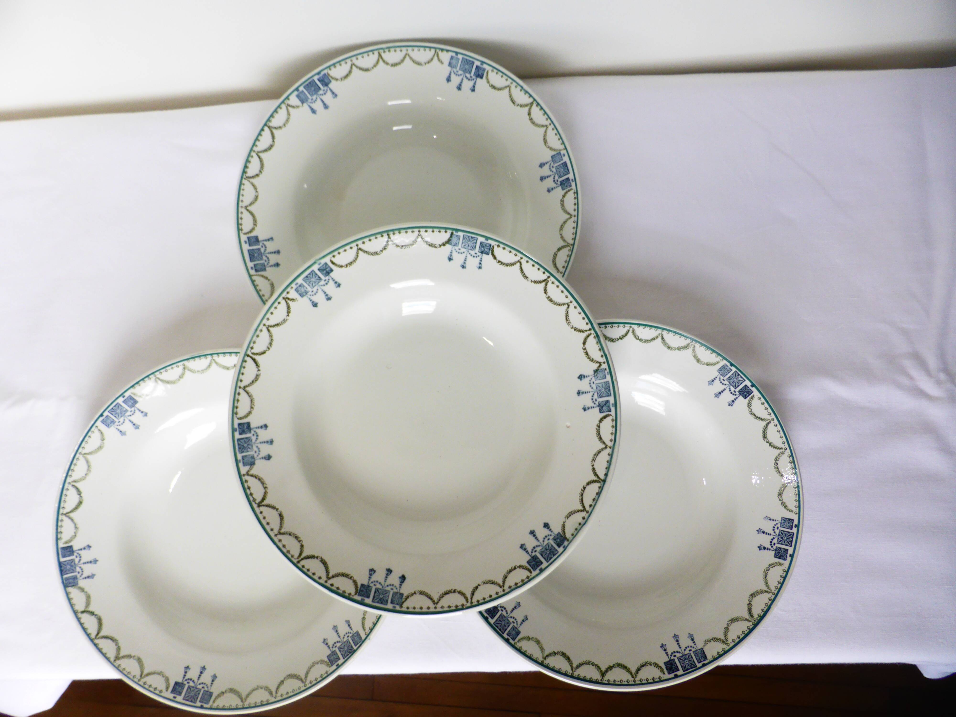 4 vintage soup plates from St Amand 220625