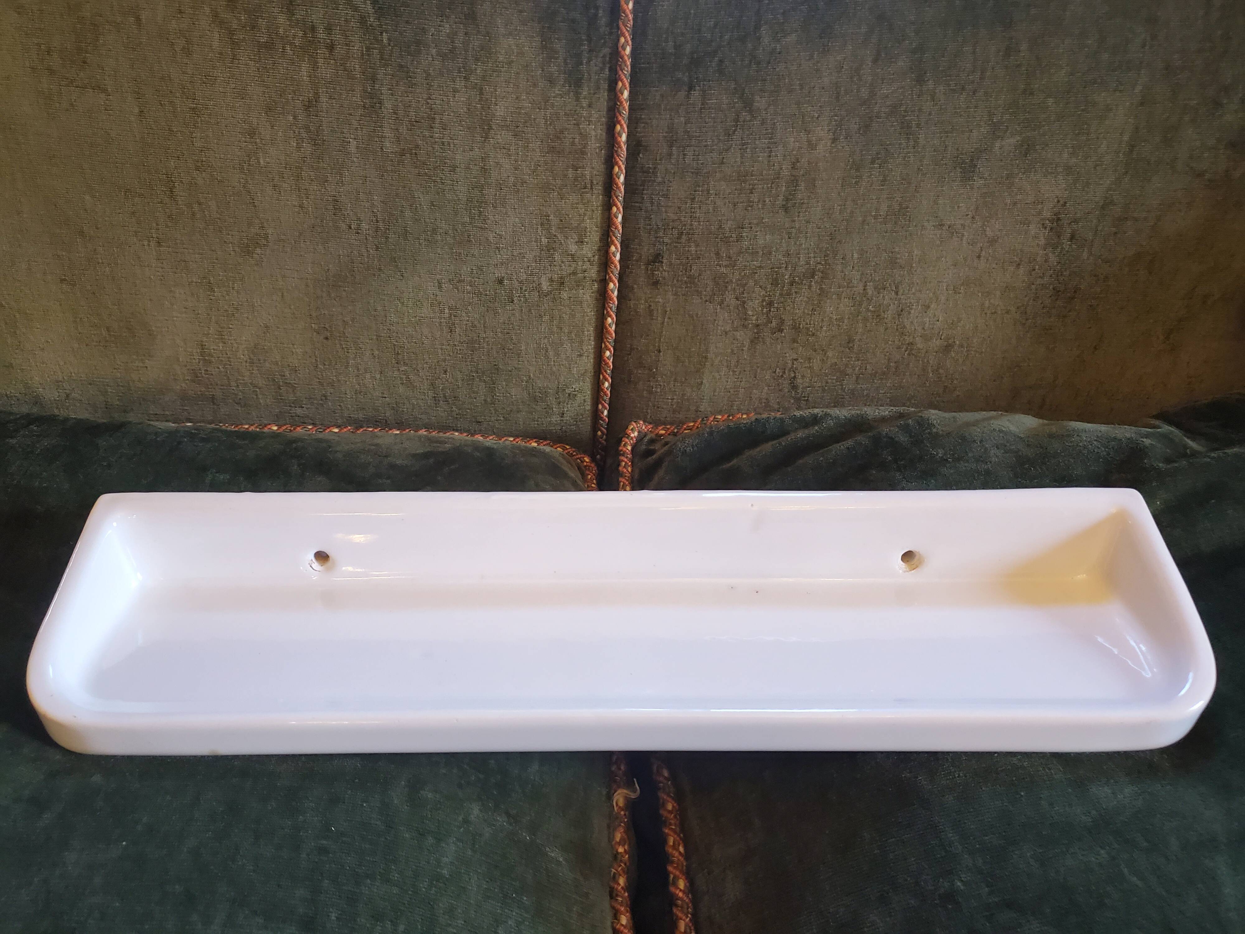 White ceramic bathroom shelf