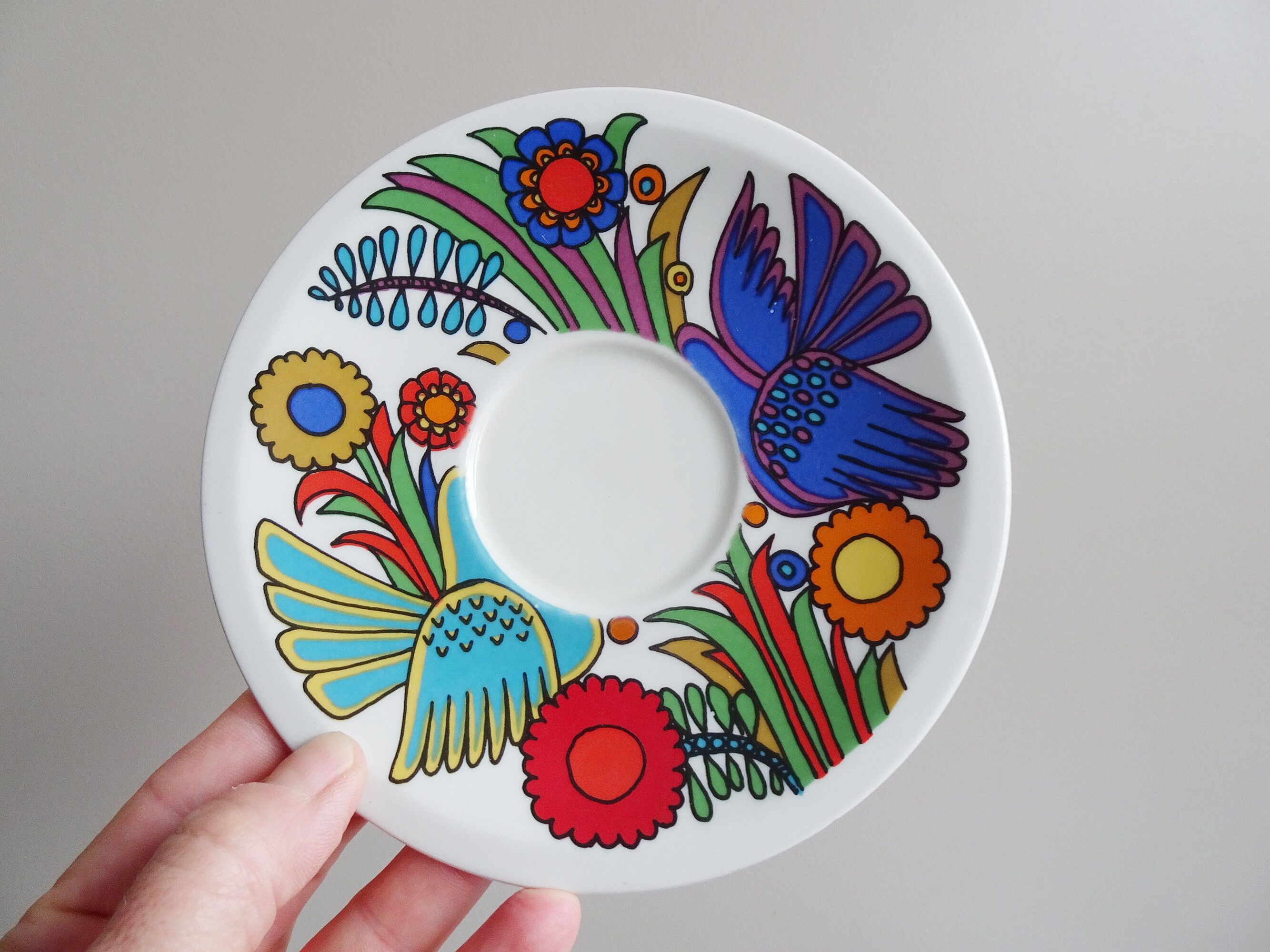 Villeroy and Boch Acapulco mugs and saucers set of 6, colorful coffee or tea sets