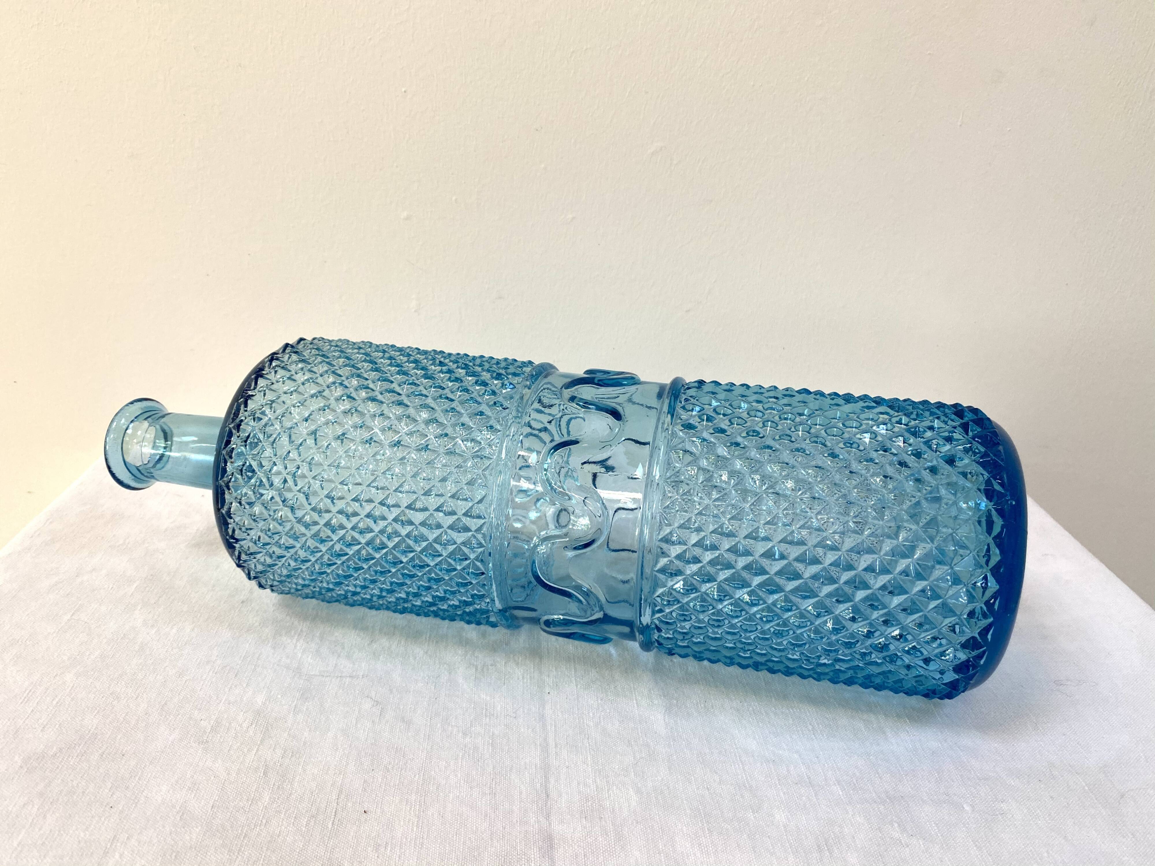 Empoli carafe in blue-turquoise glass