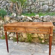 Louis XVI style mahogany flat desk from the late 19th century