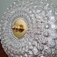 Large honeycomb glass and brass ceiling light, Glasshütte Limburg, 1970