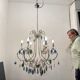 Multicolored Crystal Chandelier 1960’s 6 lights