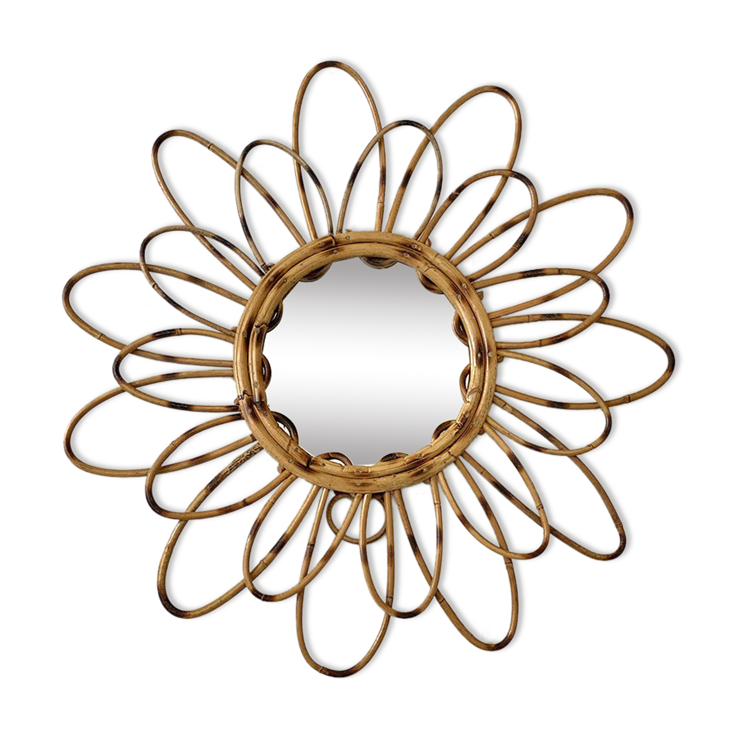 Rattan sun mirror 60's - 53cm