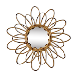 Rattan sun mirror 60's - 53cm