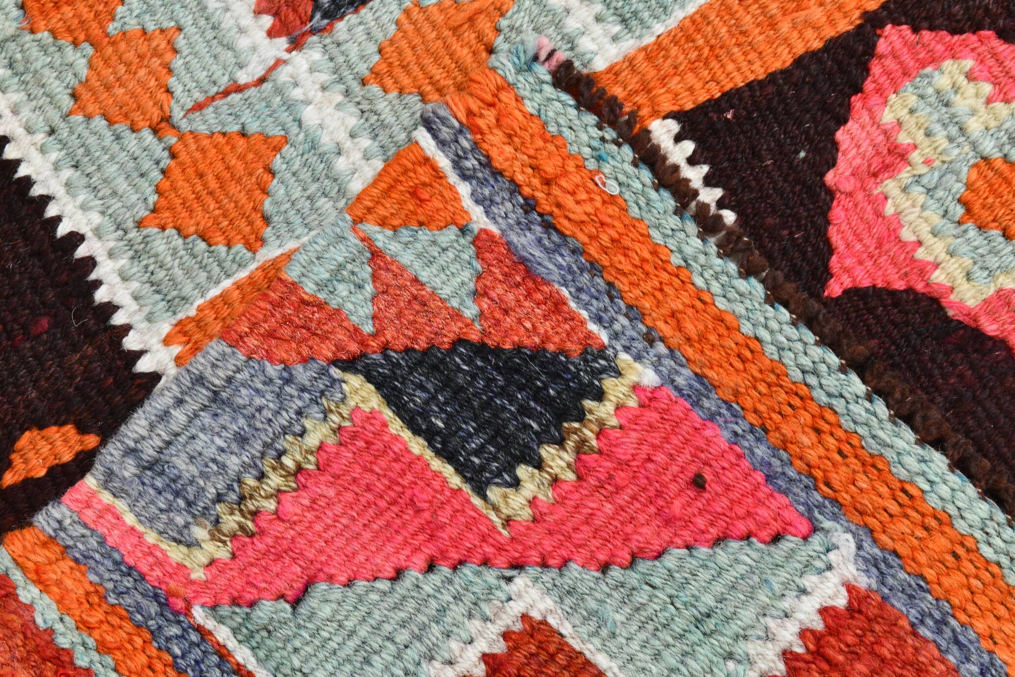 3x11 Burgundy & Orange Vintage Runner Rug, 95x325Cm