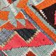 3x11 Burgundy & Orange Vintage Runner Rug, 95x325Cm