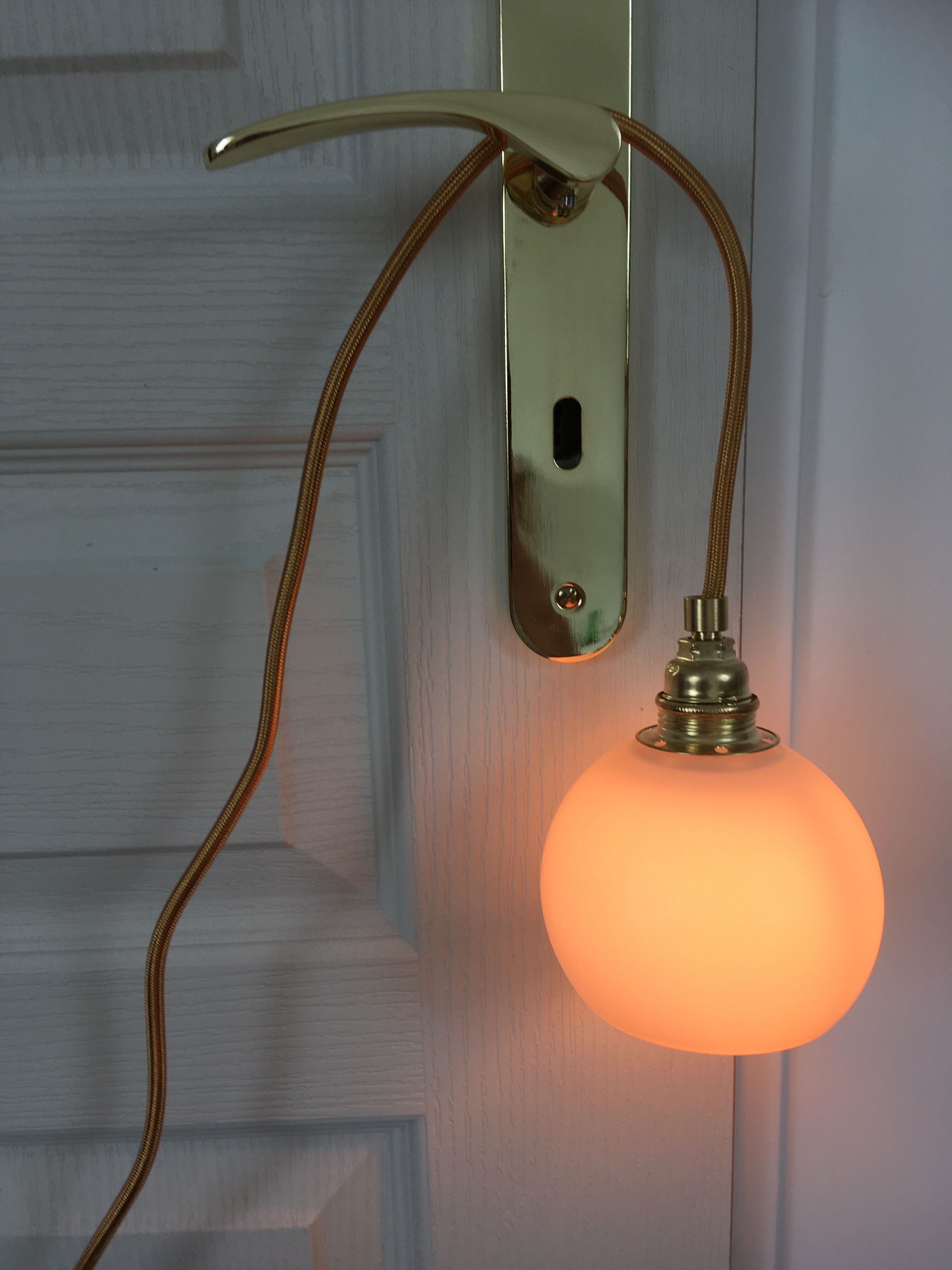 Vintage opaline golden thread walking lamp