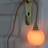 Vintage opaline golden thread walking lamp