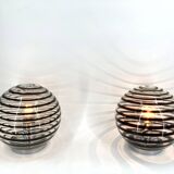 Pair of murano swirl glass table lamps, 1970s
