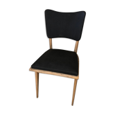 Scandinavian chair wood black leather