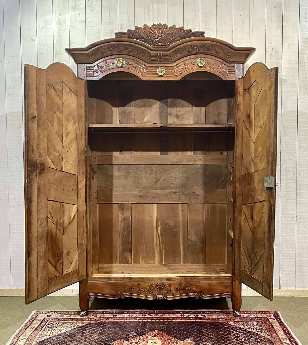 19th-century Rennes wardrobe in cherry wood signed Louis Boutin