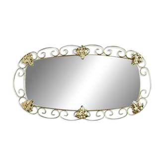 1950s oval brass mirror - 38x69cm