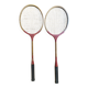 Paire raquette ancienne badminton player bois vintage