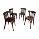Set of 4 old vintage 50s bentwood bistro chairs