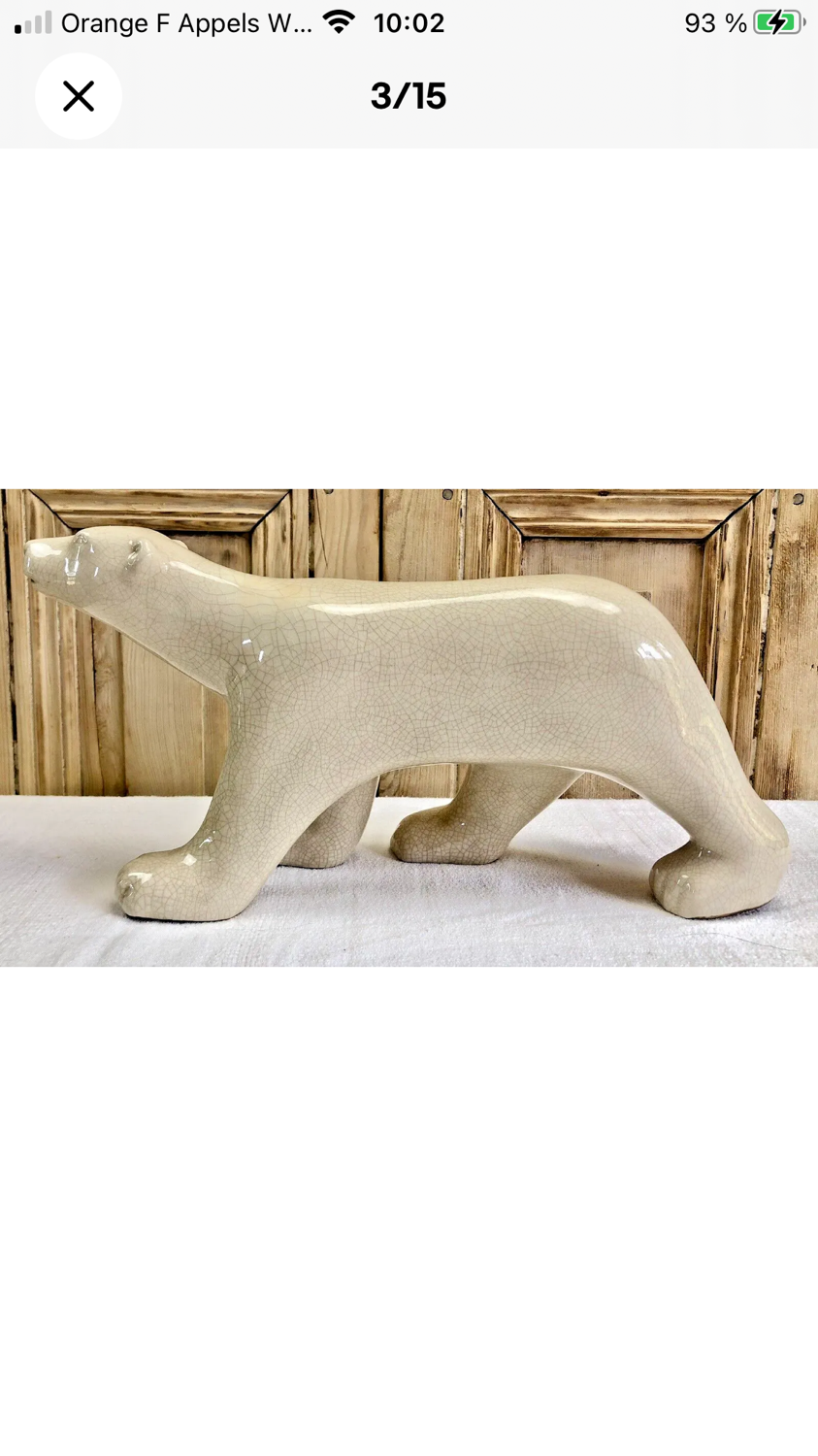 Ours craquelé Art Déco 1930 émaux de Louvière