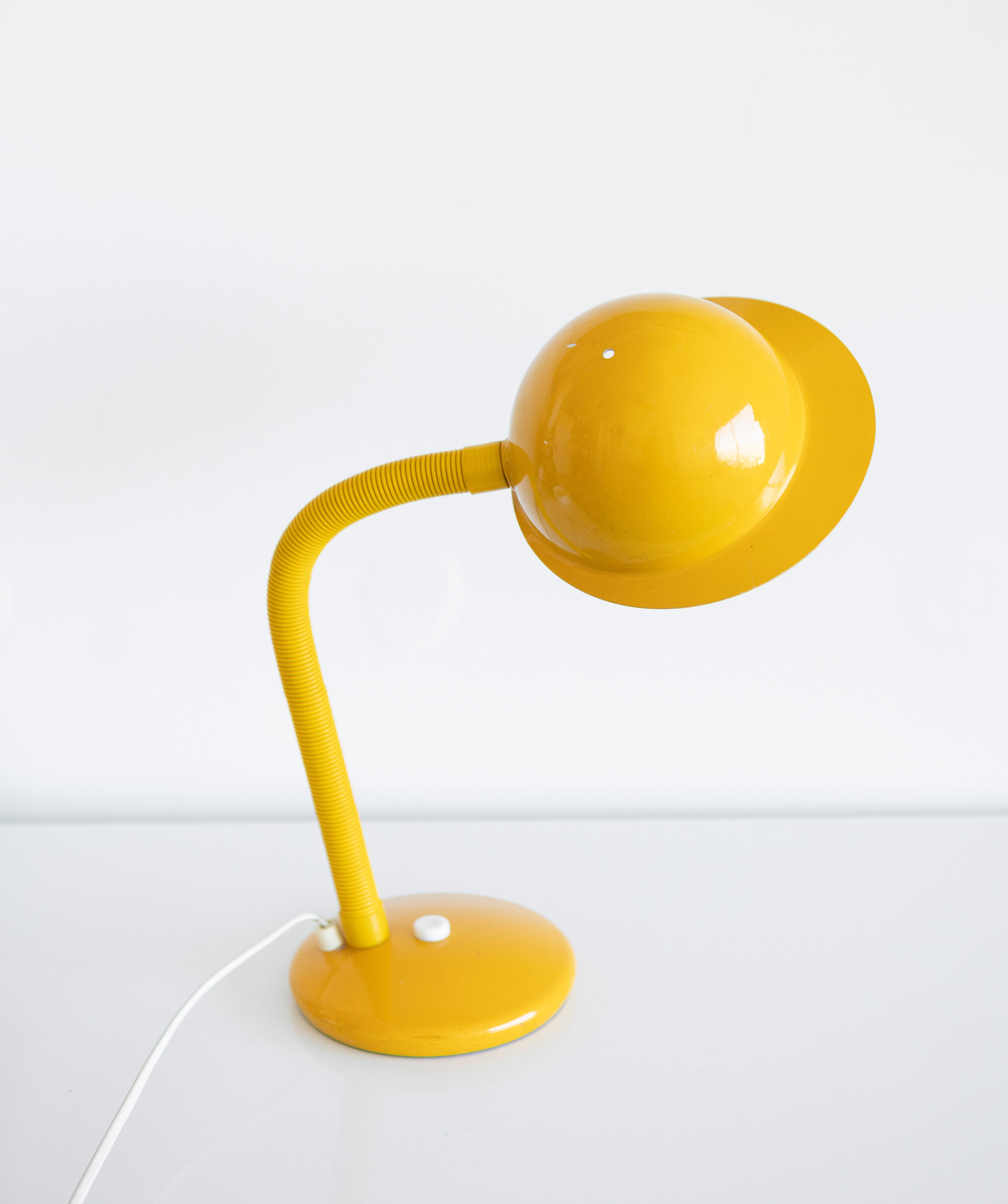Vintage aluminor desk lamp 80 with metal yellow cap